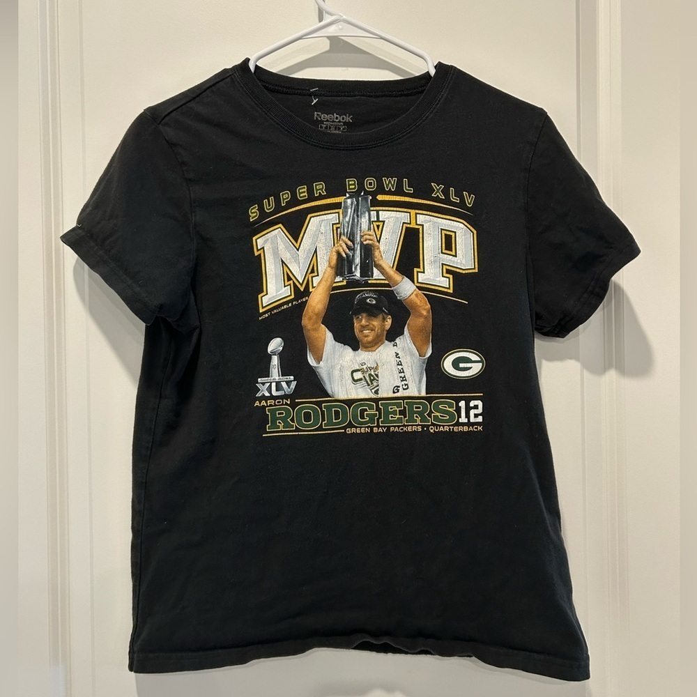 Vintage Reebok Women’s Aaron Rodger’s Super Bowl MVP Shirt small - Picture 1 of 4